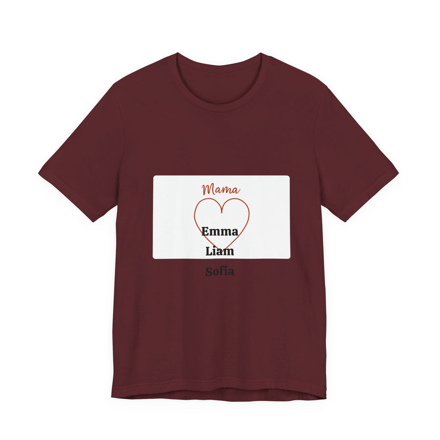 Custom Mama Heart Shirt | Personalized Kids Names