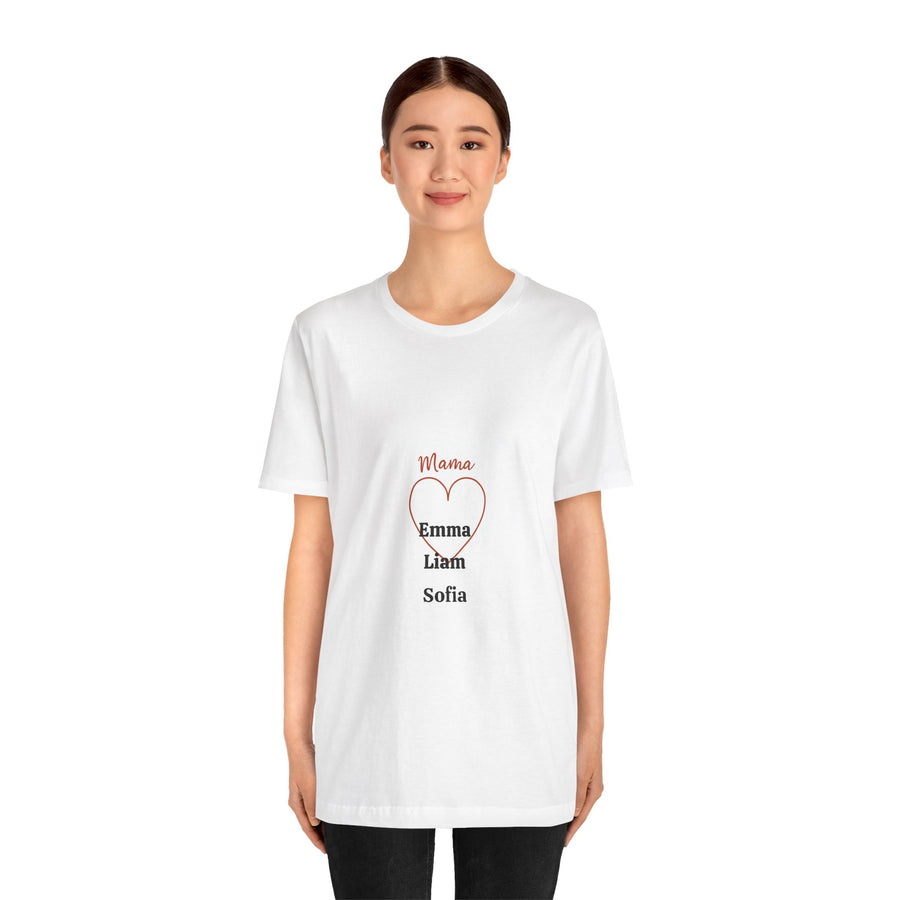 Custom Mama Heart Shirt | Personalized Kids Names