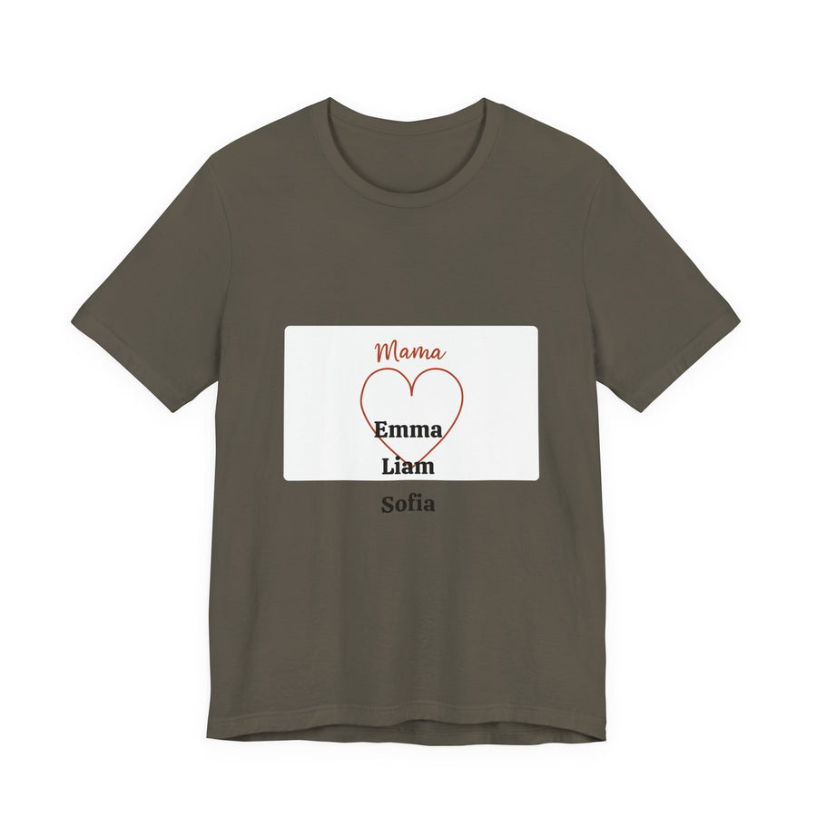 Custom Mama Heart Shirt | Personalized Kids Names